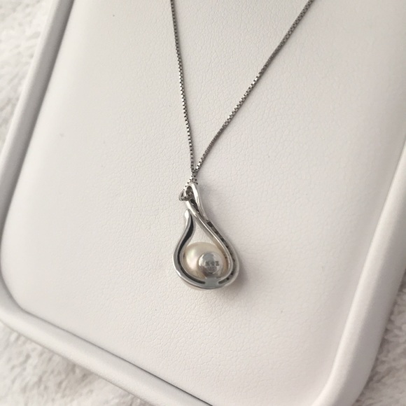 Pearl necklace 14k white gold - Picture 8 of 8